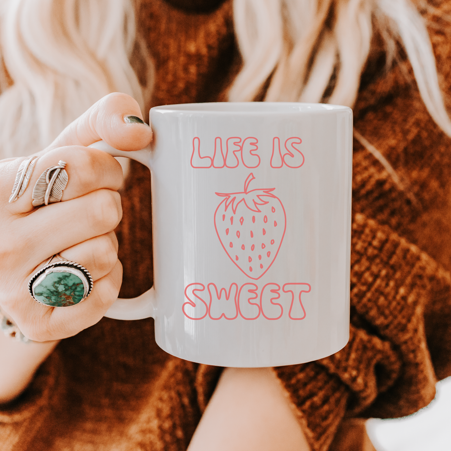 Life Is Sweet Strawberry Mug