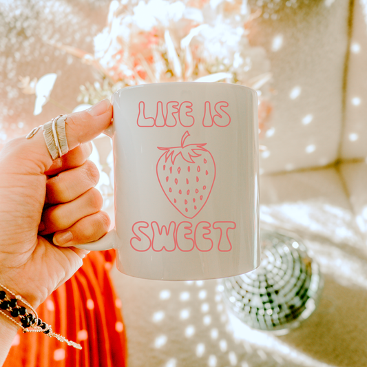 Life Is Sweet Strawberry Mug