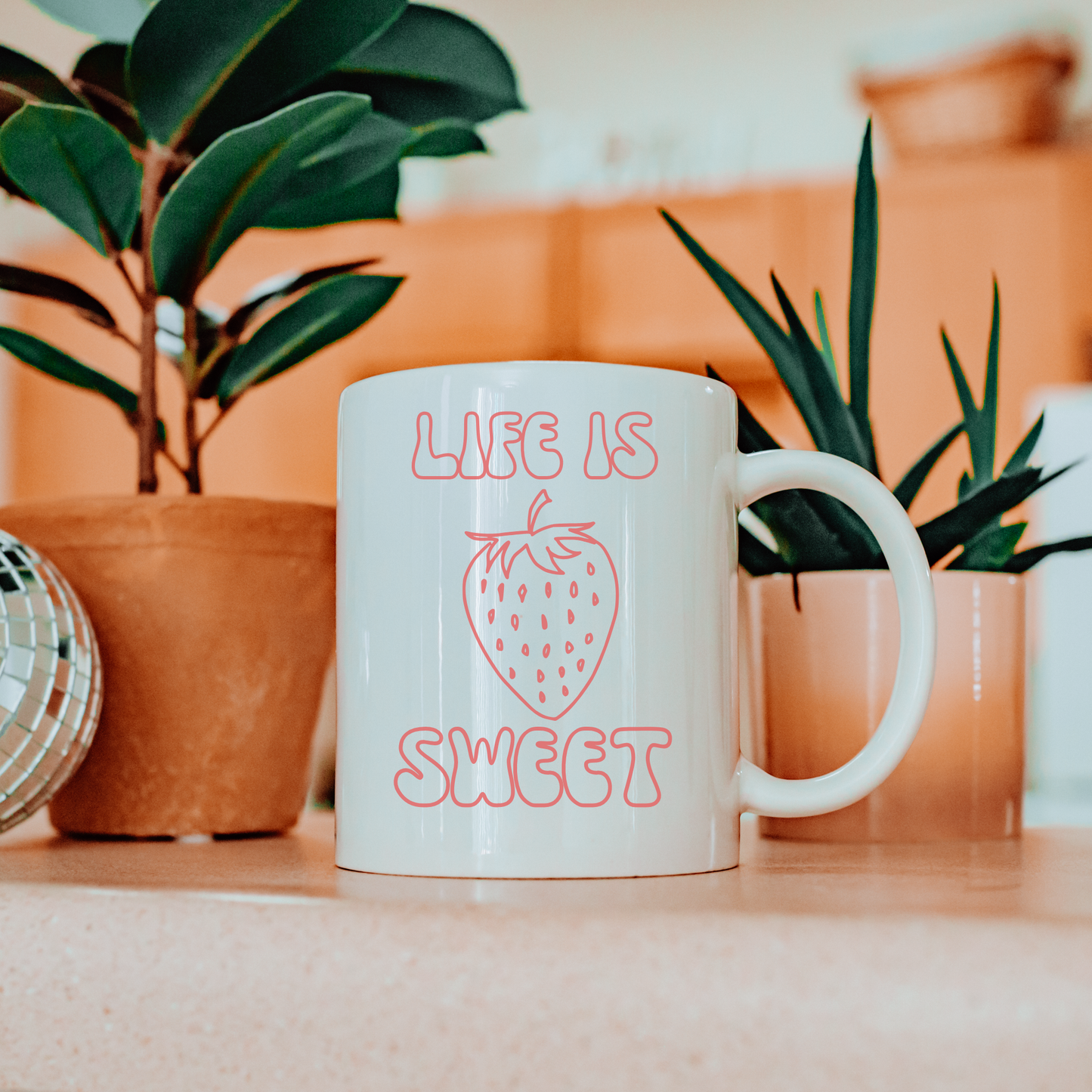 Life Is Sweet Strawberry Mug