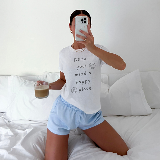 Keep Your Mind A Happy Place Smiley Face Short-Sleeve Unisex T-Shirt